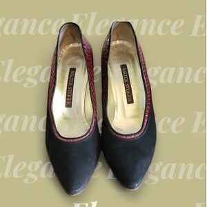 VTG Walter Steiger suede and snakeskin heels